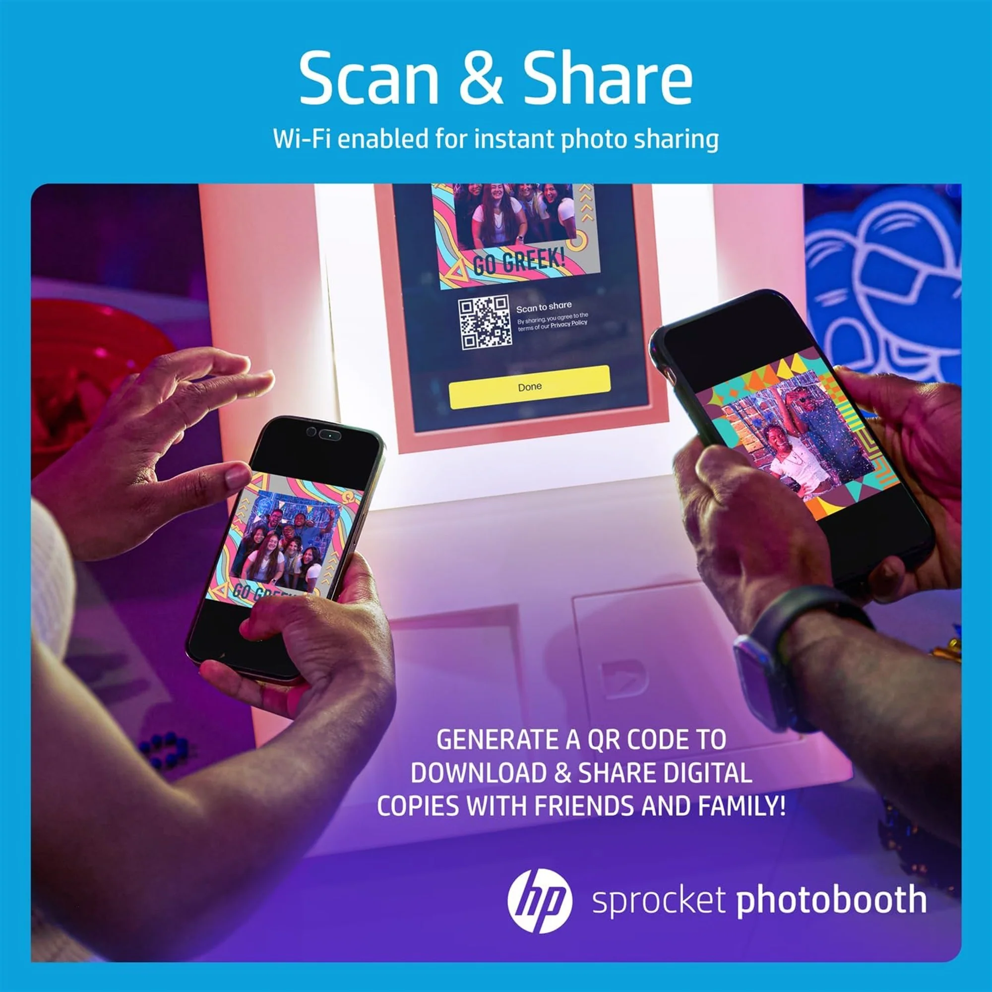 HP Sprocket Photobooth 3x4" Photo Printer (Pink) Bundle w/3.5 x 4.25” Zink Photo Paper (300 Sheets) - Image 3