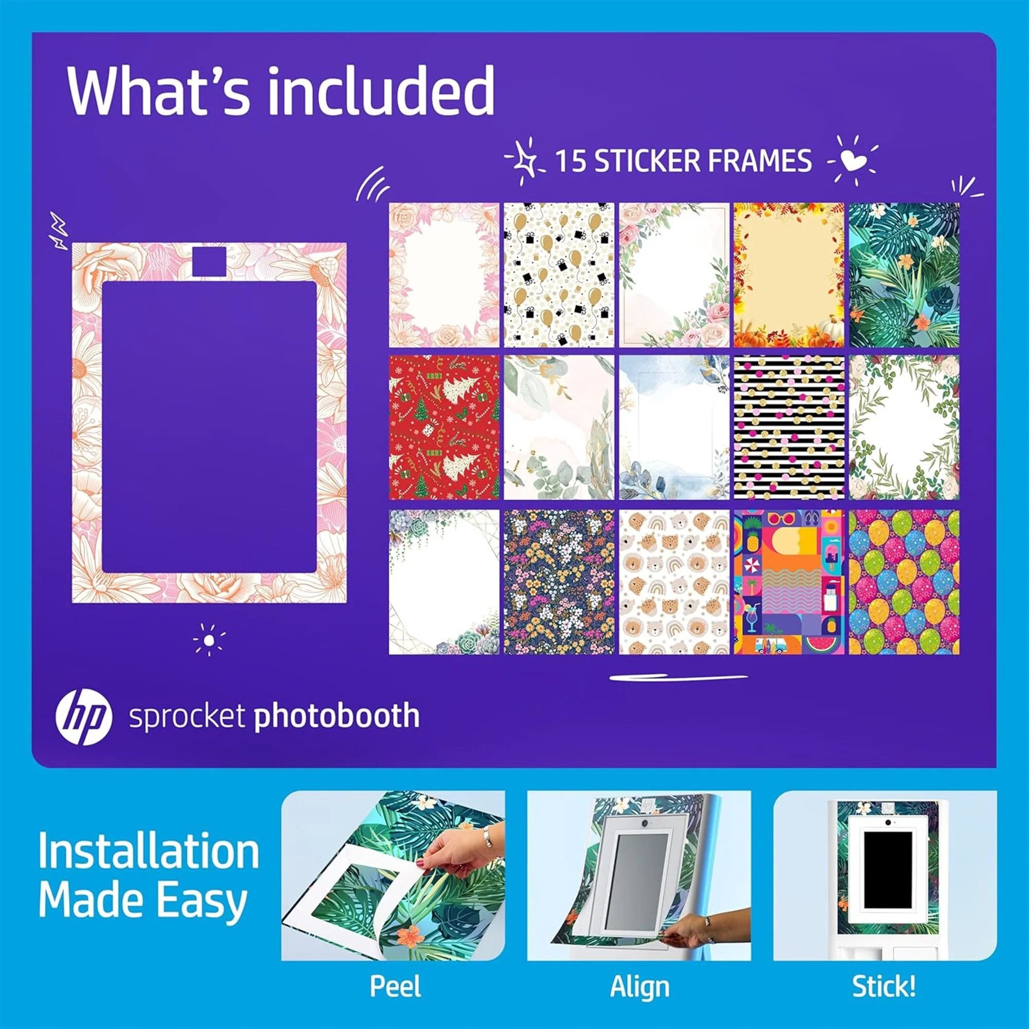 HP Sprocket Photobooth 3x4" Photo Printer (Pink) Bundle w/Zink Paper, Case, Screen Protector & More - Image 6