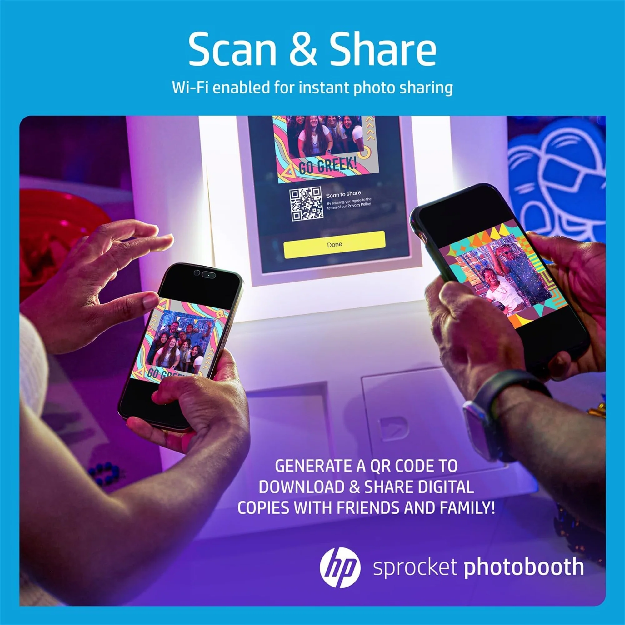 HP Sprocket Photobooth 3x4" Photo Printer (White) Bundle w/3.5 x 4.25” Zink Photo Paper (300 Sheets) - Image 3