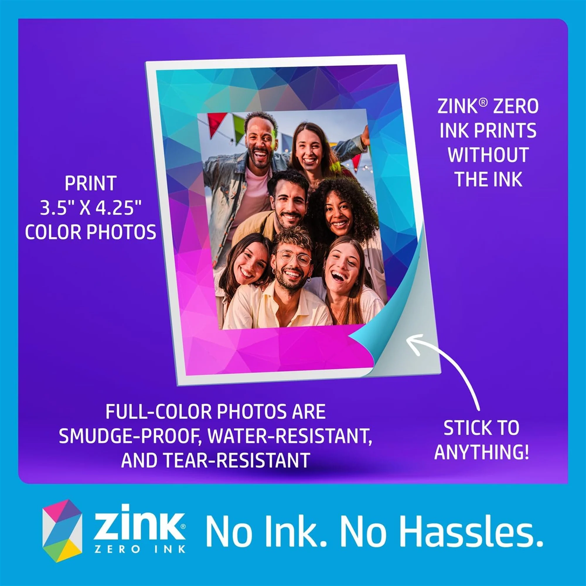 HP Sprocket Photobooth 3x4" Photo Printer (White) Bundle w/3.5 x 4.25” Zink Photo Paper (300 Sheets) - Image 5