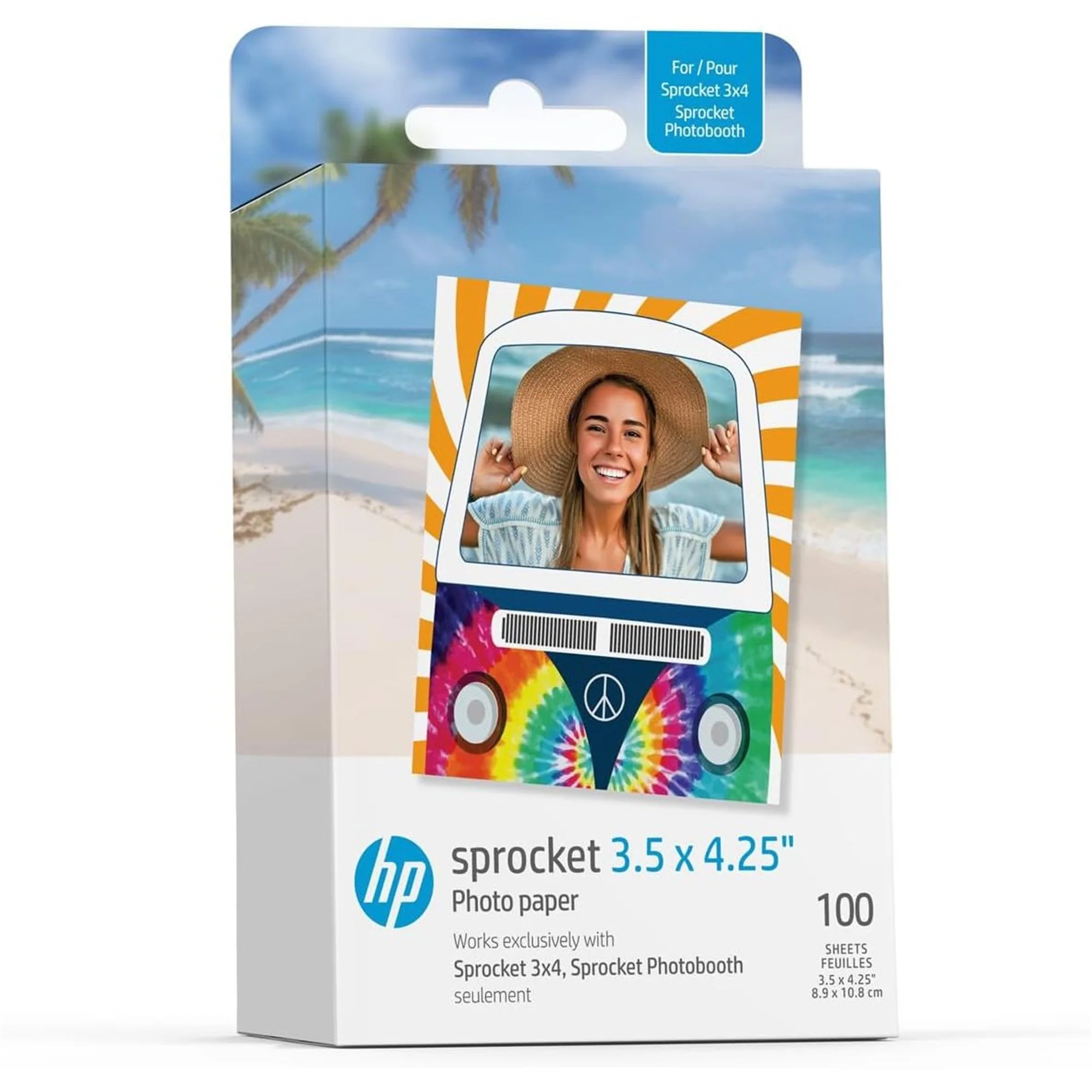 HP Sprocket Photobooth 3x4" Photo Printer (White) Bundle w/3.5 x 4.25” Zink Photo Paper (300 Sheets) - Image 7